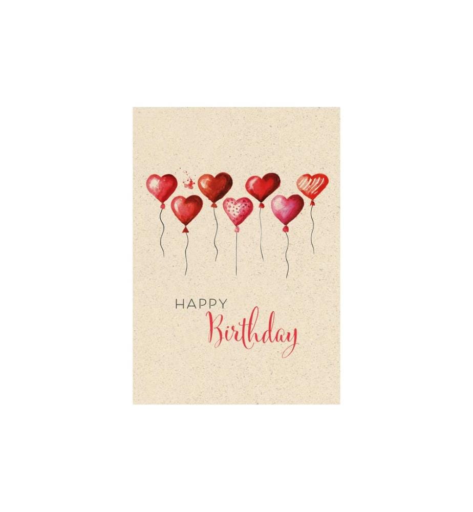 NATUR VERLAG - Carte de félicitations Ballons en forme de cur 17.5 x 12.2 cm
