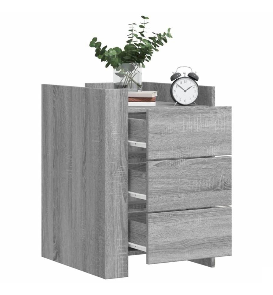Table de chevet sonoma gris 45x50x65 cm bois d'ingénierie