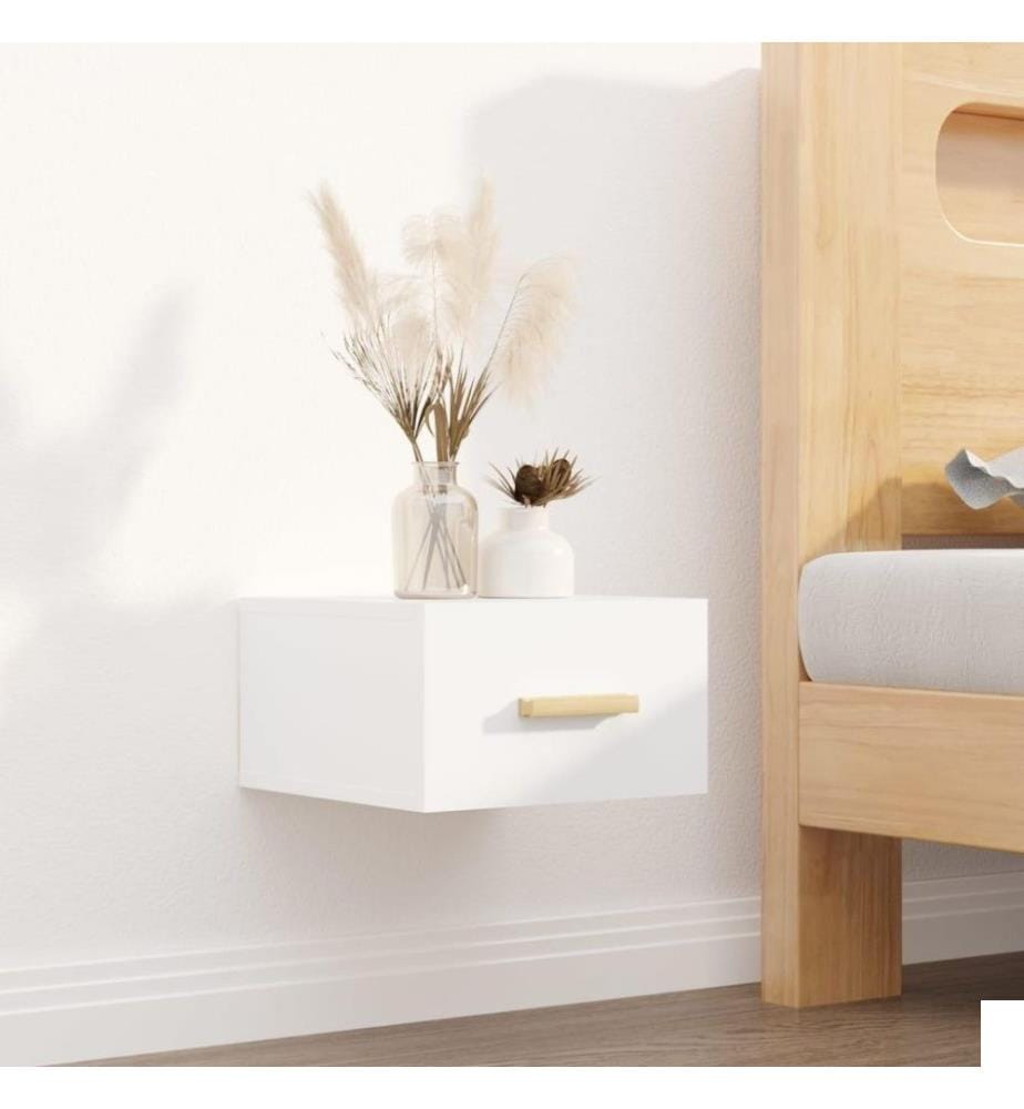 Table de chevet murale Blanc 35x35x20 cm