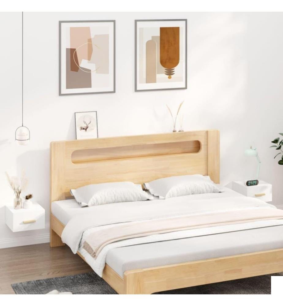 Tables de chevet murales 2 pcs Blanc 35x35x20 cm