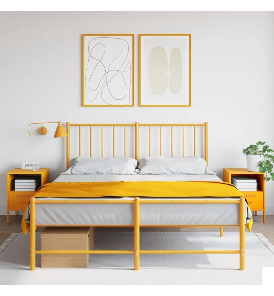 Tables de chevet 2 pcs jaune moutarde 36x39x50,5 cm