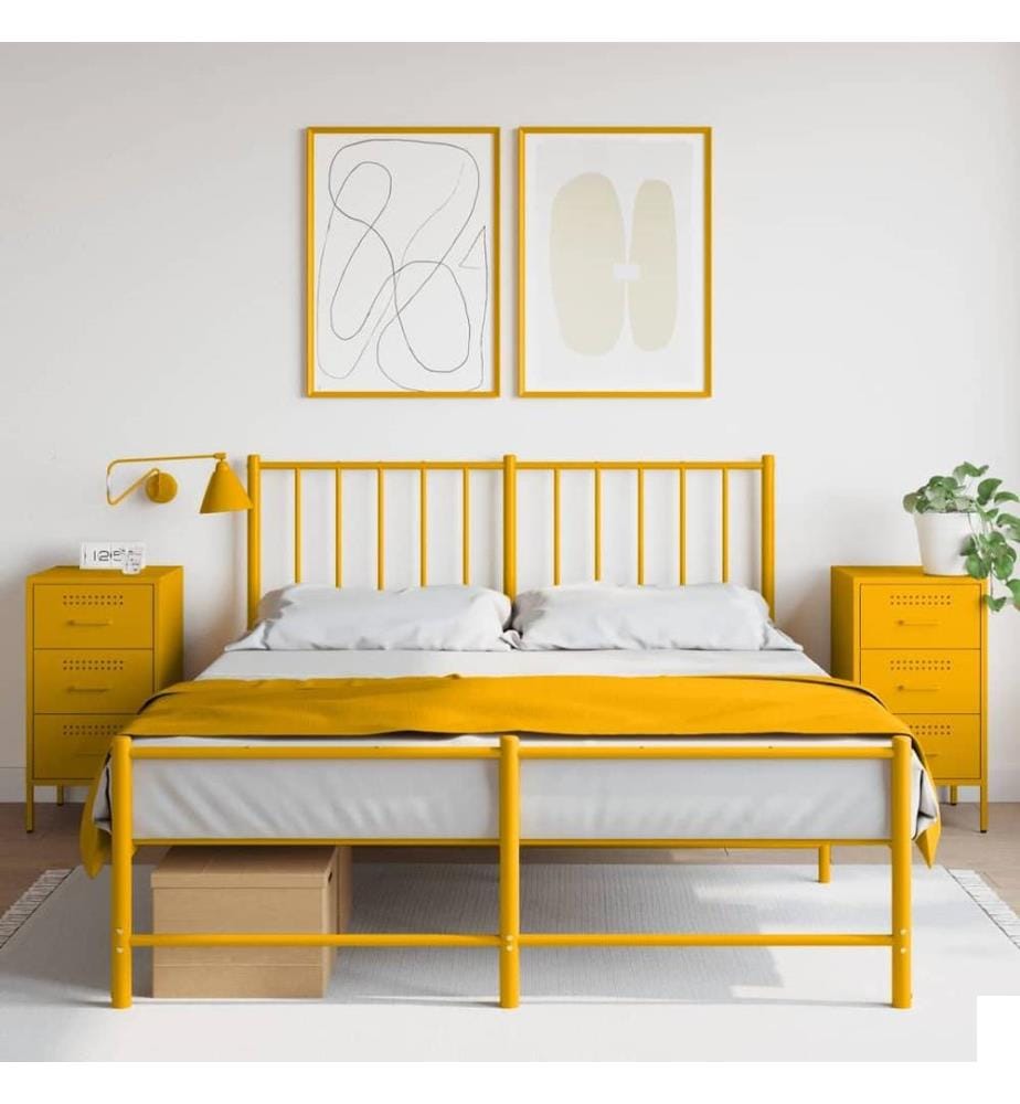 Tables de chevet 2 pcs jaune moutarde 36x39x68 cm