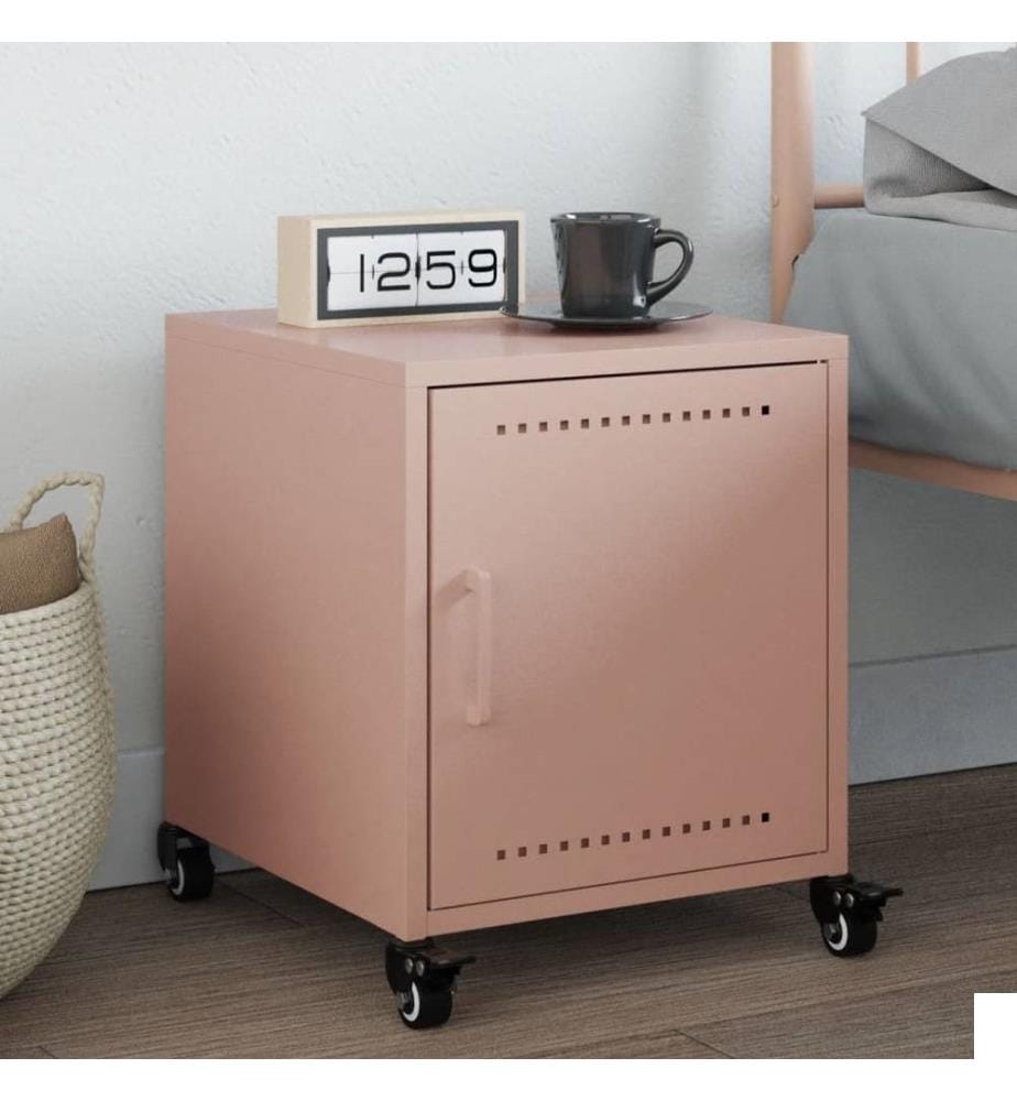 Table de chevet rose 36x38,5x43,5 cm acier