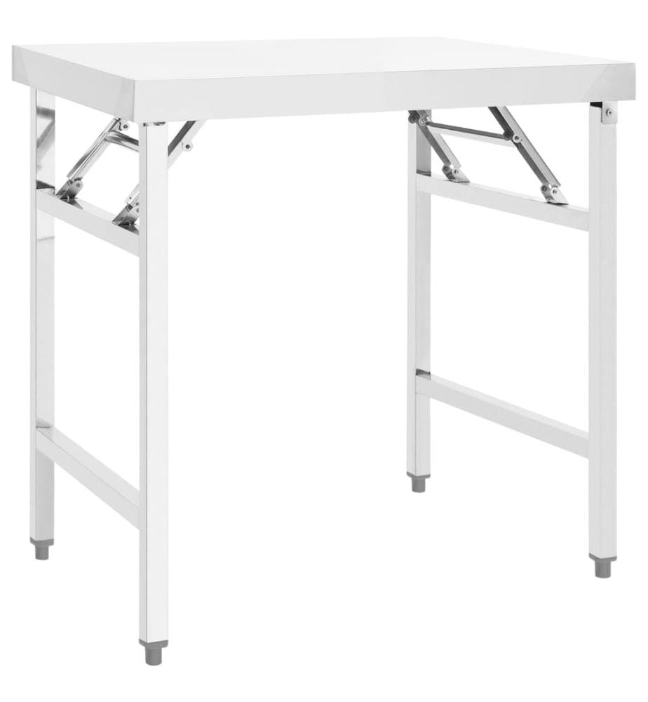 Table de travail pliable de cuisine 85x60x80cm Acier inoxydable
