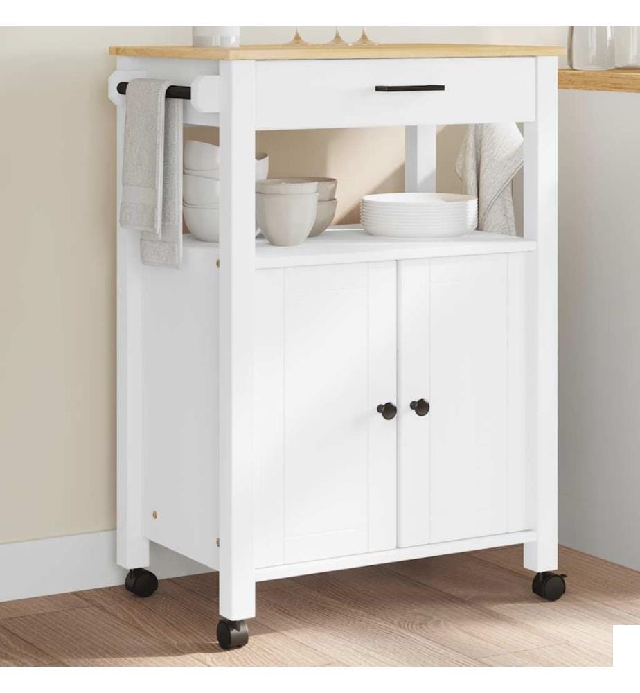 Chariot de cuisine MONZA 60x40x88,5 cm bois massif de pin