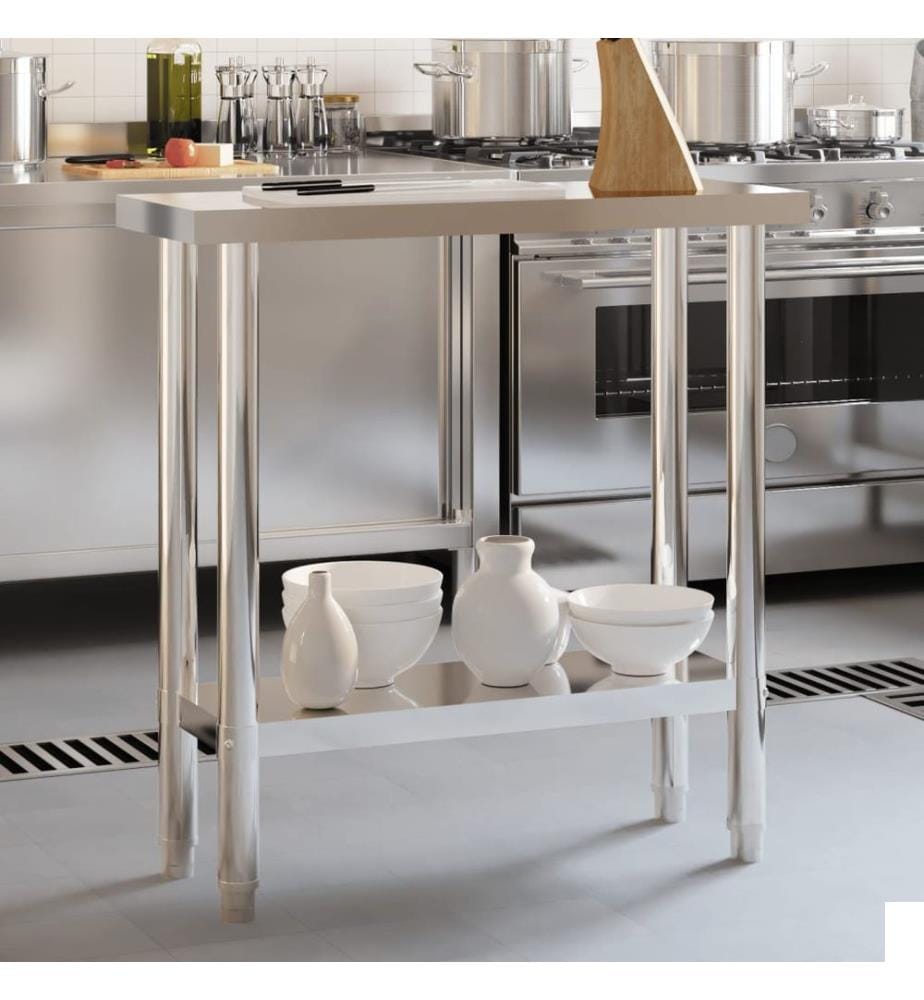 Table de travail de cuisine 82,5x30x85 cm acier inoxydable