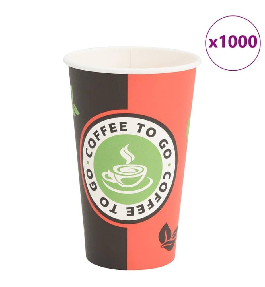 Tasses à café en papier 1000 pcs 16oz 400ml rouge et noir