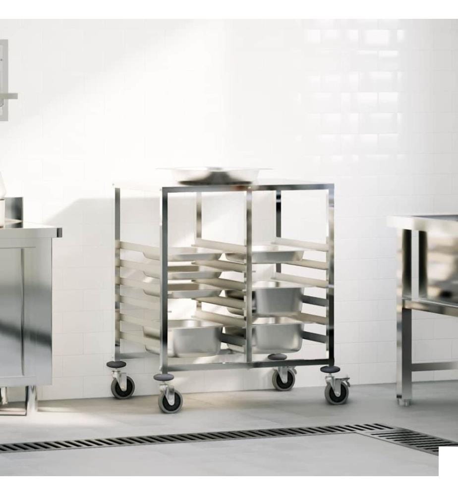 Chariot à plateaux 12 bacs GN 75x55x87 cm acier inoxydable