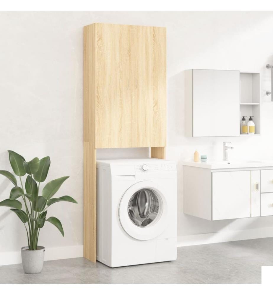 Meuble pour machine à laver Chêne sonoma 64x25,5x190 cm