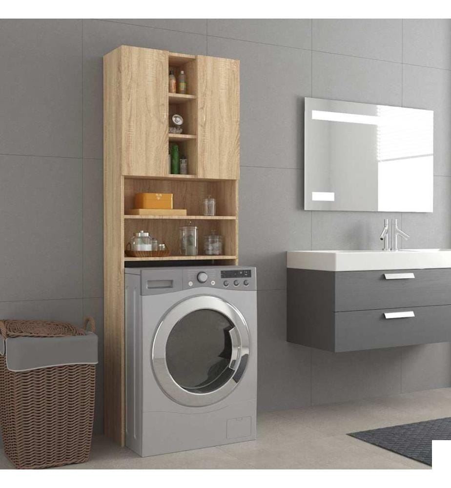 Meuble pour machine à laver Chêne sonoma 64x25,5x190 cm