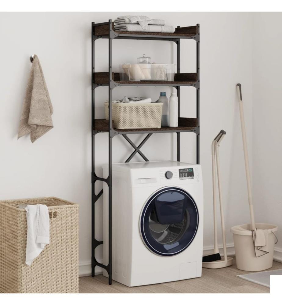 Étagère de lave-linge chêne marron 67x25x163 cm bois ingénierie