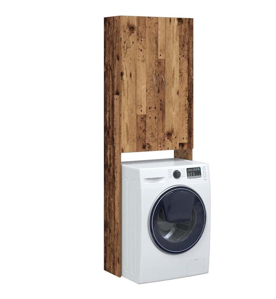 Meuble pour machine à laver vieux bois 64x25,5x190 cm
