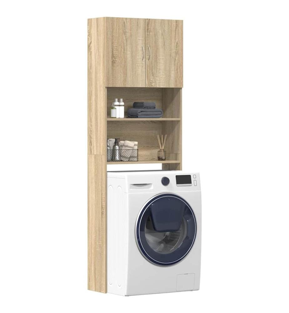 Meuble de machine à laver chêne sonoma bois d'ingénierie