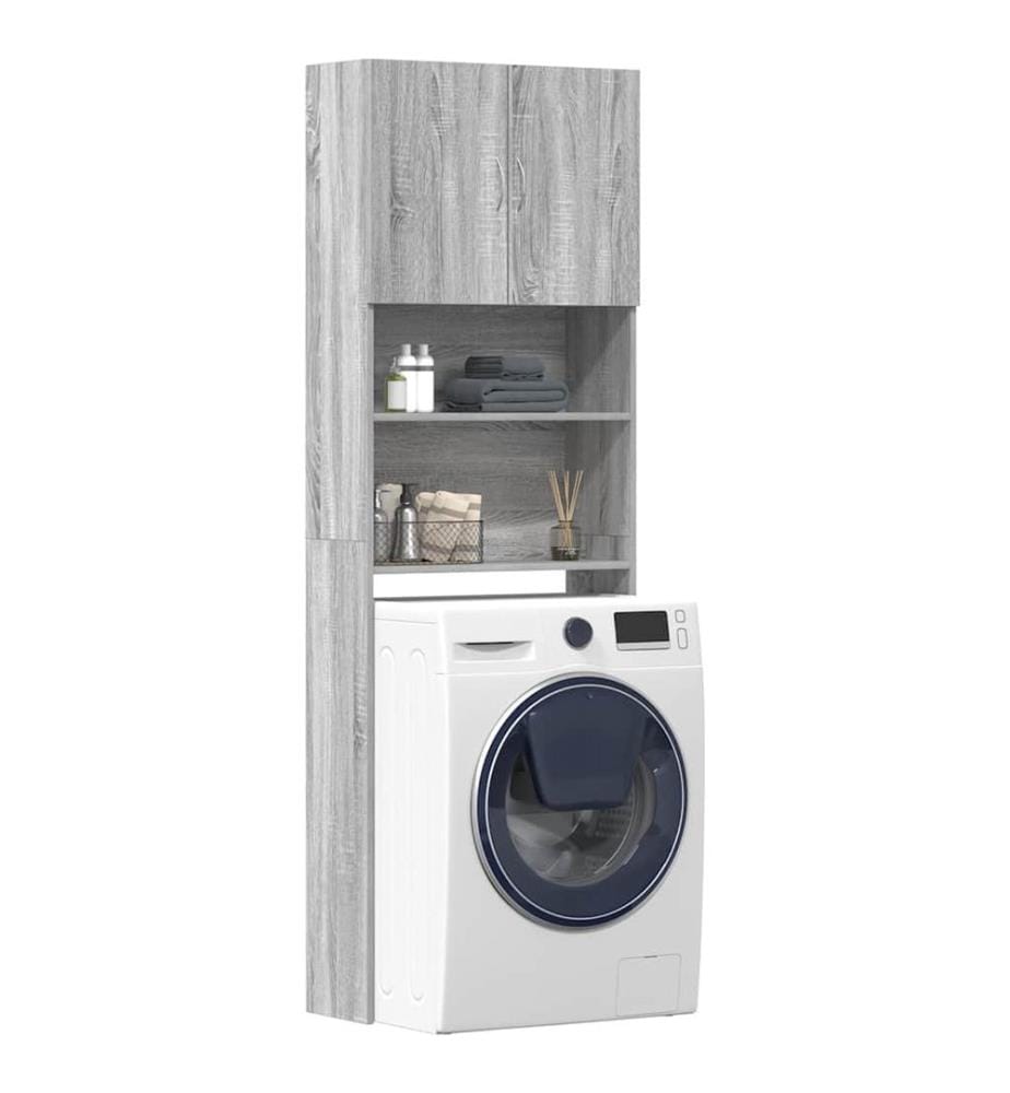 Meuble de machine à laver sonoma gris bois d'ingénierie