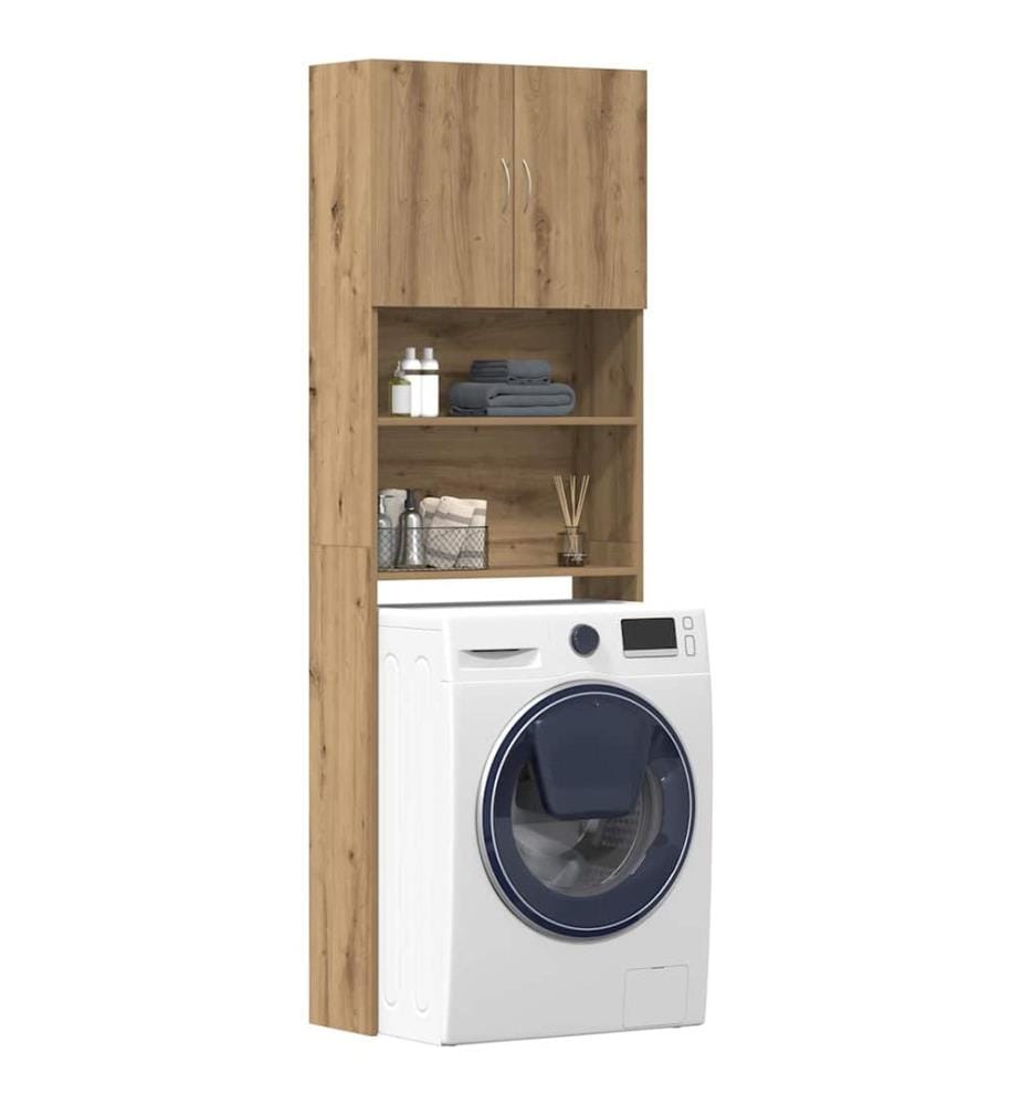 Meuble de machine à laver chêne artisanal bois d'ingénierie