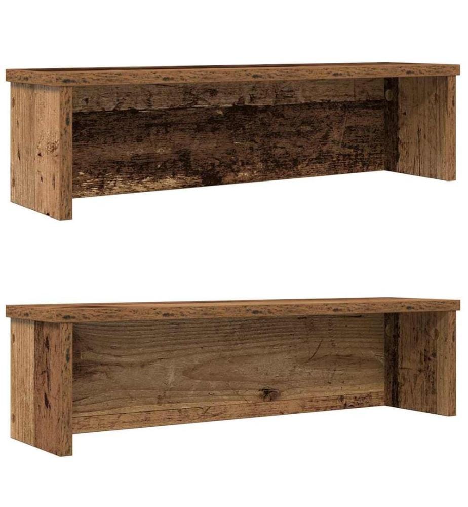 Étagères de cuisine empilables 2 pcs vieux bois 60x15x16 cm