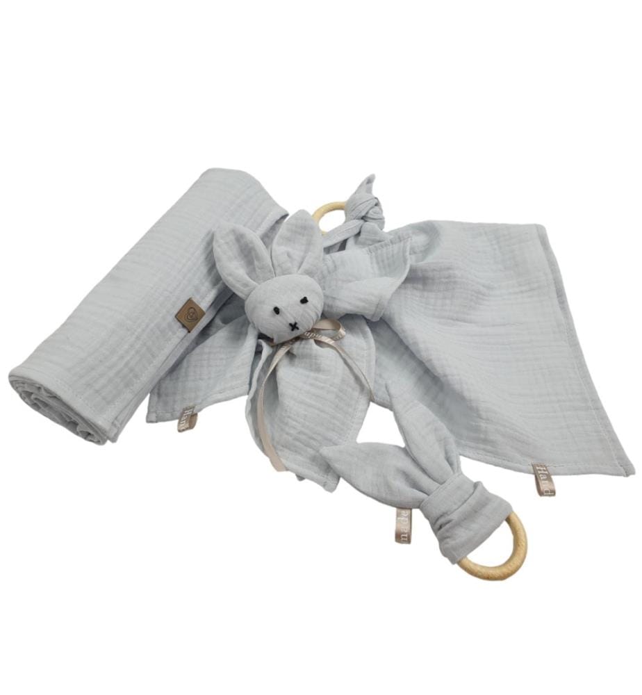 Coffret cadeau en mousseline bleu