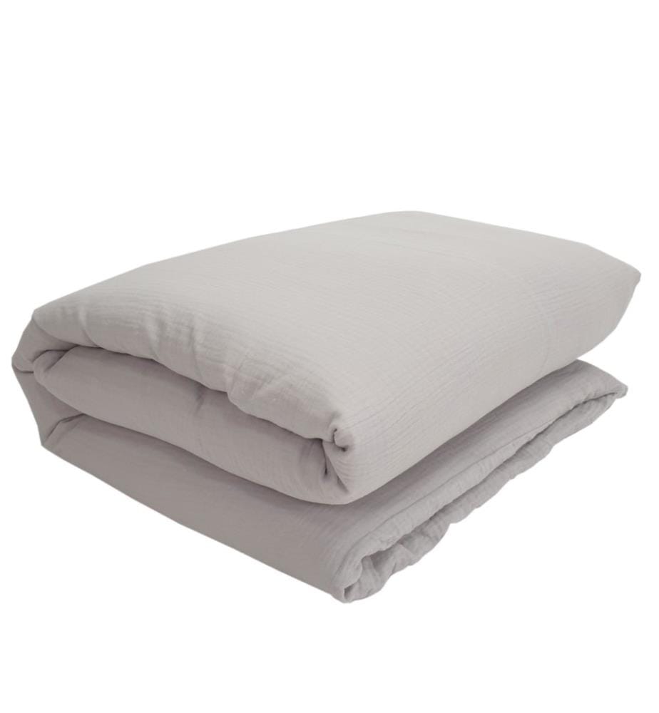 Housse de couette coton gris 90 x 120 cm