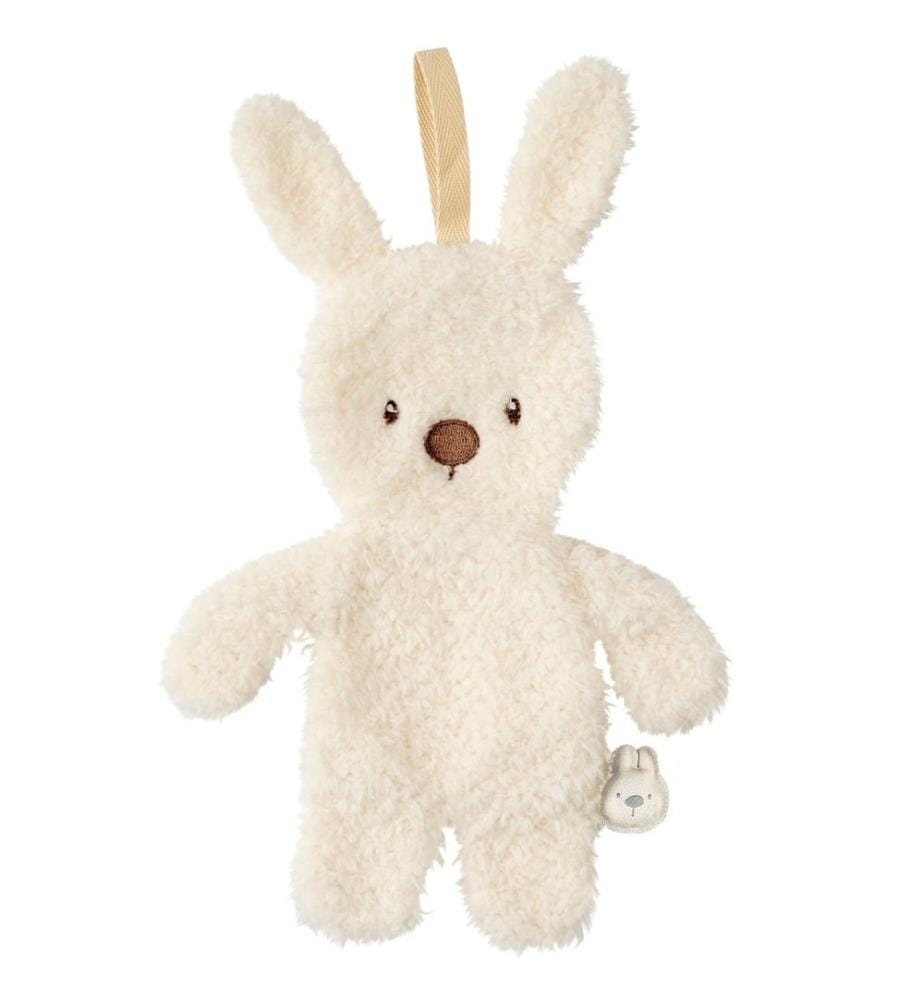 Teddy Doudou avec attache-sucette lapin écru