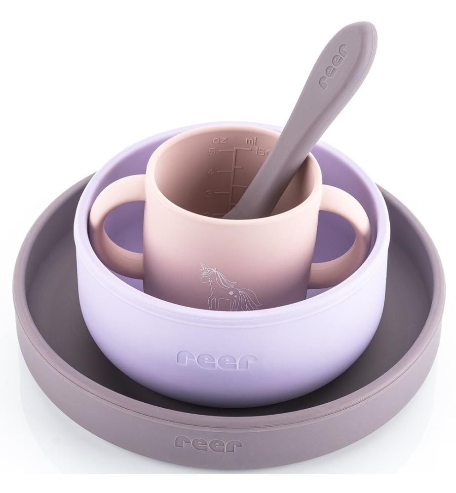 Ensemble de vaisselle en silicone de 4 pcs. Lilas