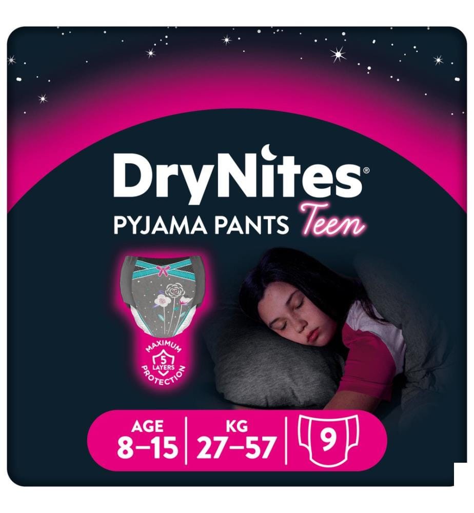 DryNites Sous-vêtements, 8-15 ans (27-57 kg), 9 pcs., papillon