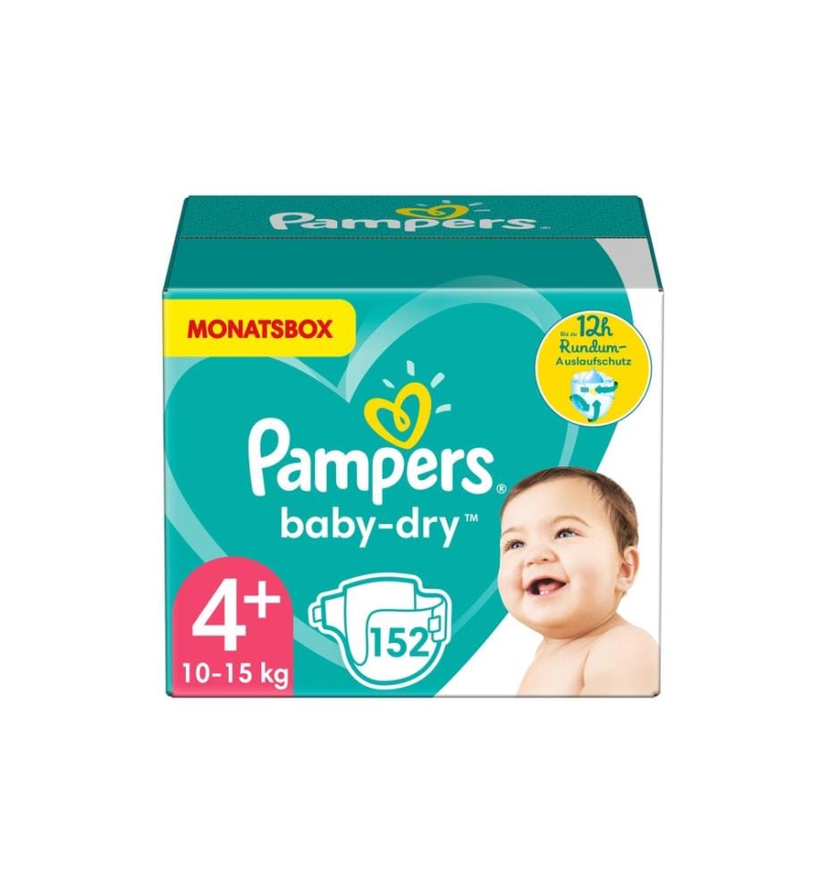 PAMPERS - Couches Baby Dry boîte mensuelle Taille 4+