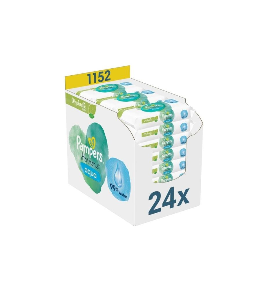 PAMPERS - Lingettes humides Harmonie Aqua Giga Pack 24 x 48 pcs.