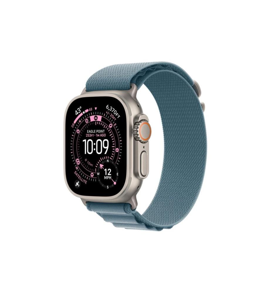 Apple Watch Ultra 3 Titane Naturel Boucle Alpine Bleu Clair L