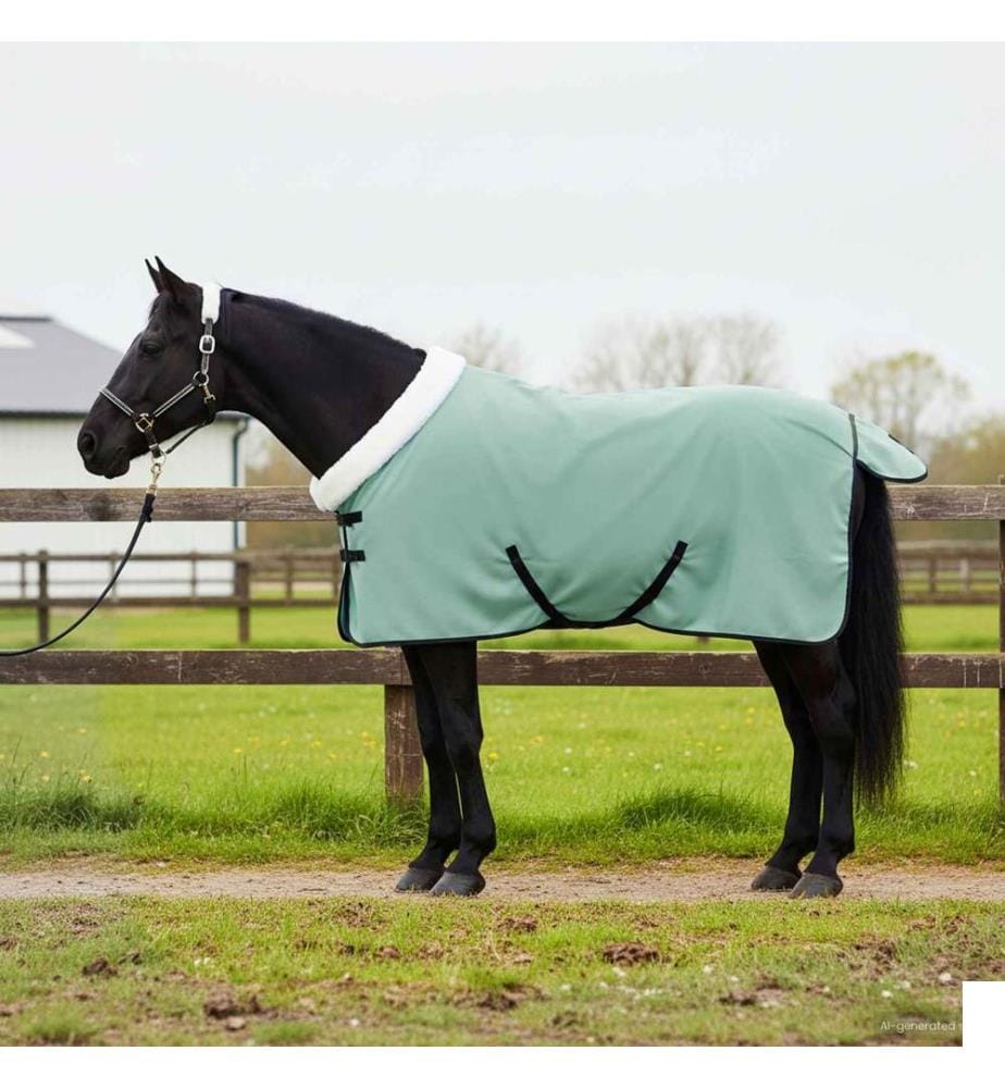 Couverture Équine Vert foncé complet 105 cm Fleece polaire