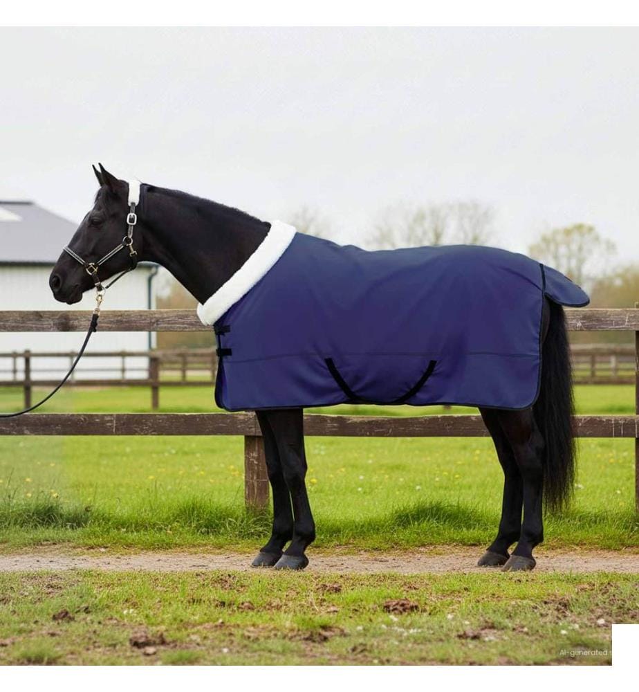 Couverture Équine Bleu marine 165 cm Fleece polaire