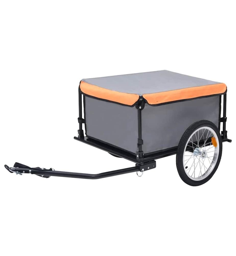 Remorque de vélo gris et orange 65 kg