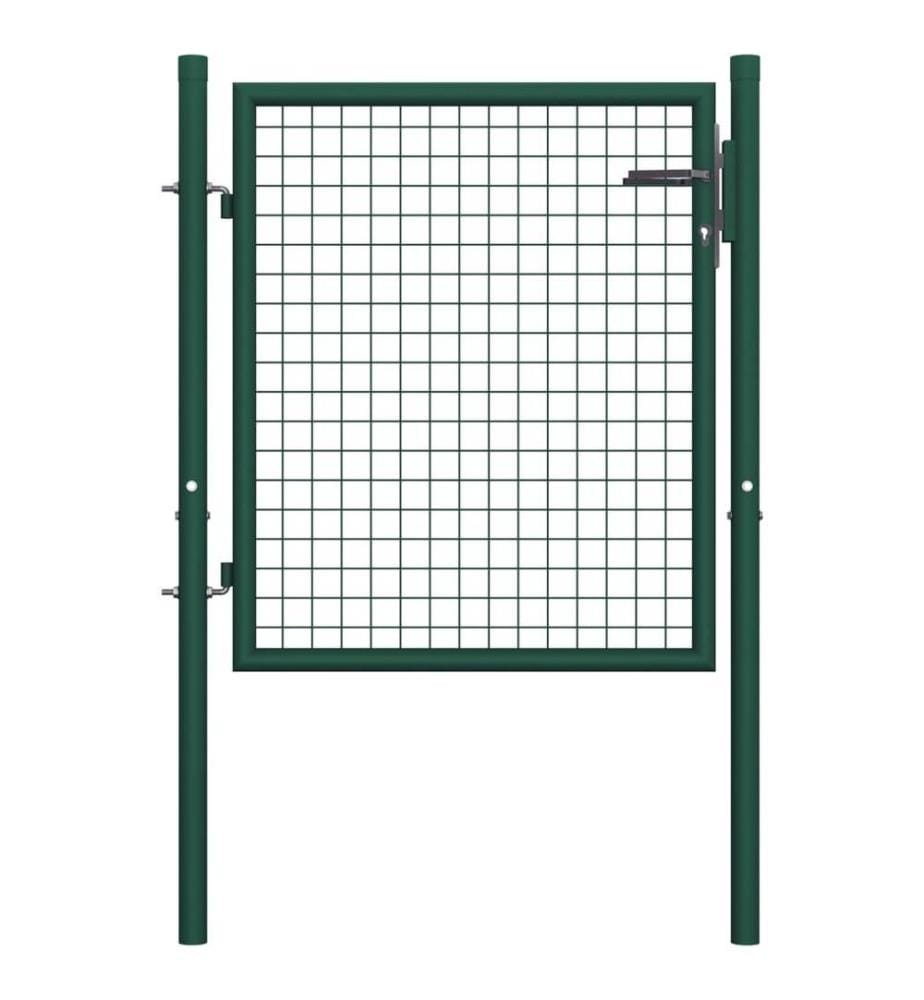 Portail de clôture acier 100x75 cm vert