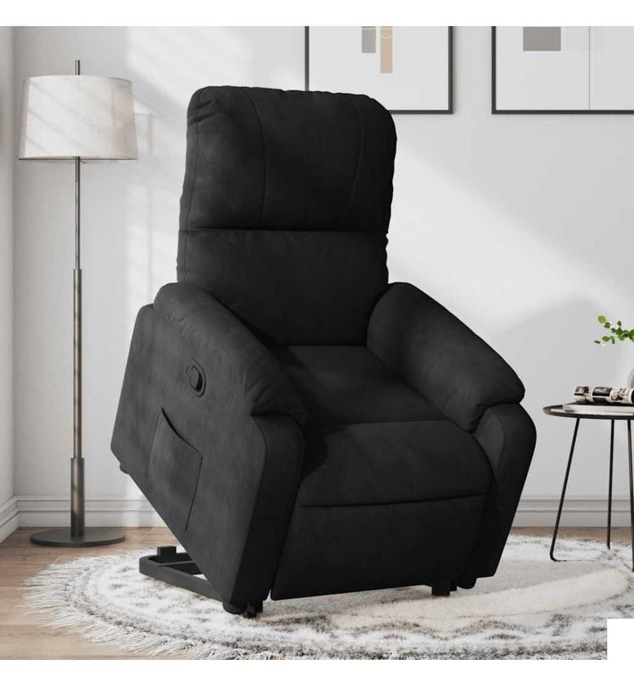 Fauteuil inclinable noir tissu microfibre