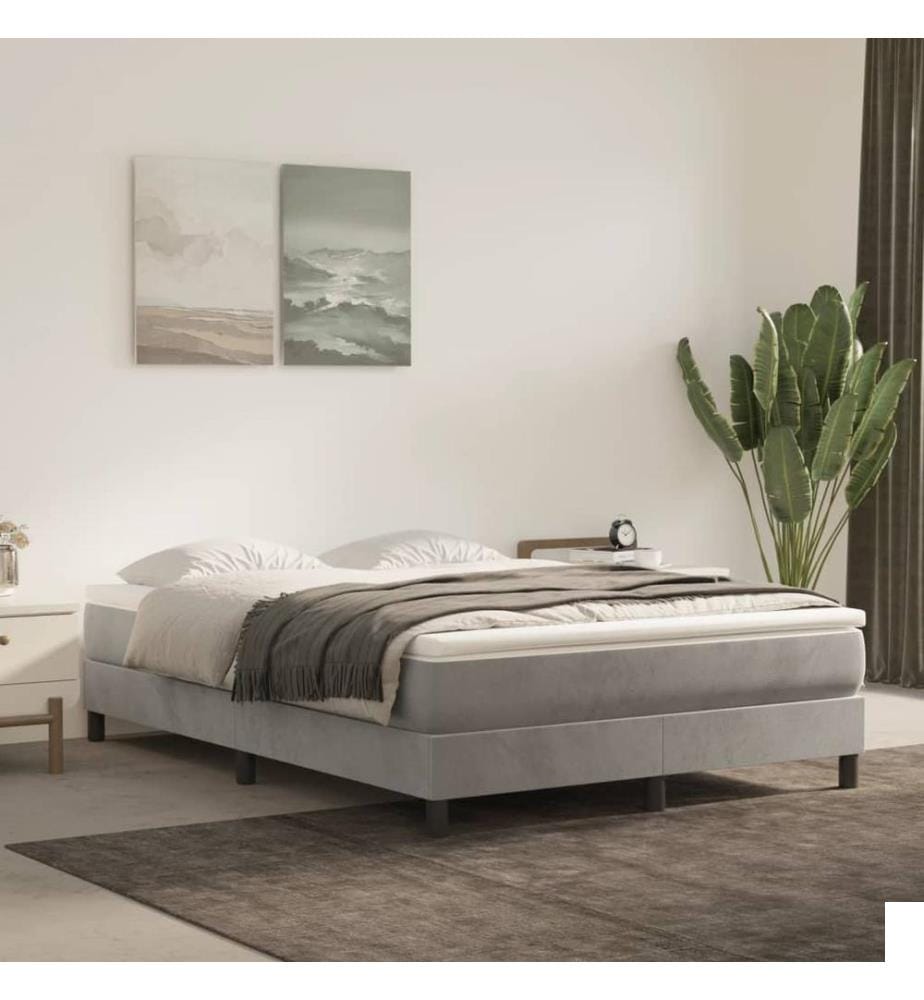Matelas de lit à ressorts ensachés Gris clair 140x200x20 cm