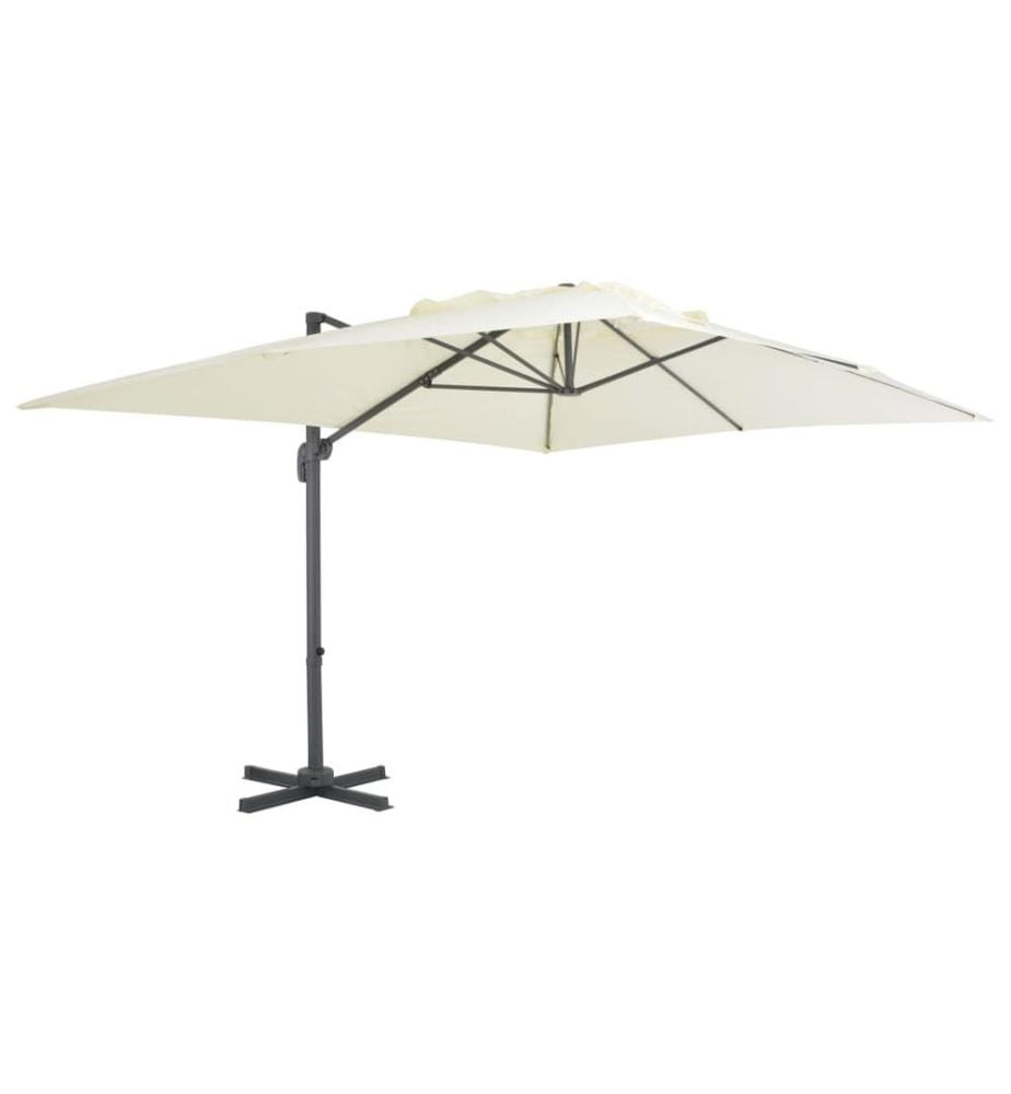 Parasol de jardin en porte-à-faux et poteau en aluminium sable
