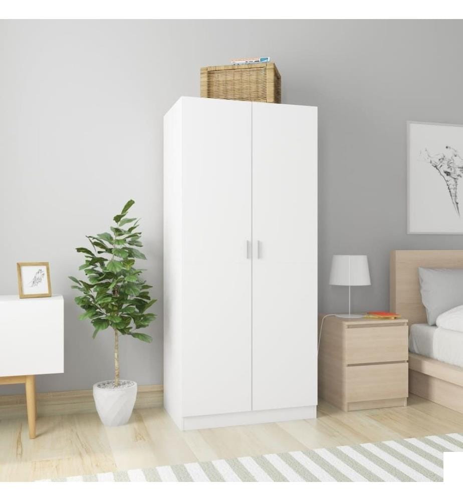Garde-robe Blanc 80x52x180 cm Aggloméré