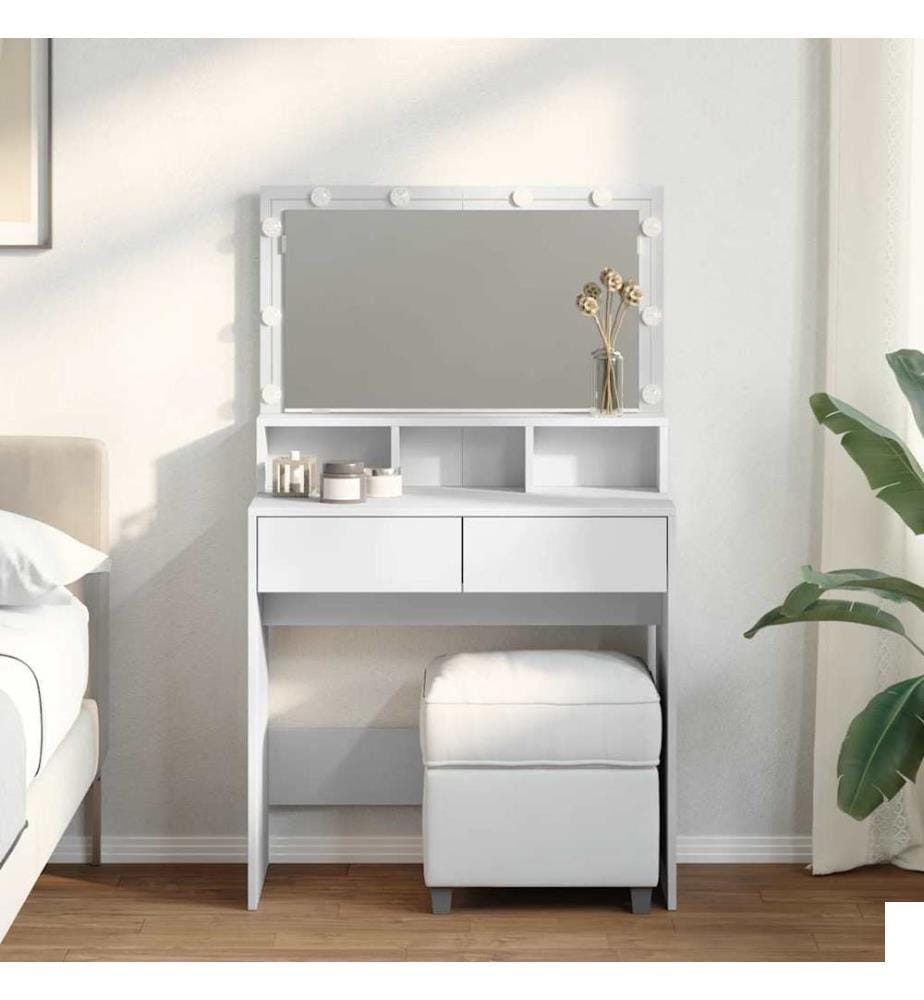 Coiffeuse avec LED blanc 80x41x134,5 cm