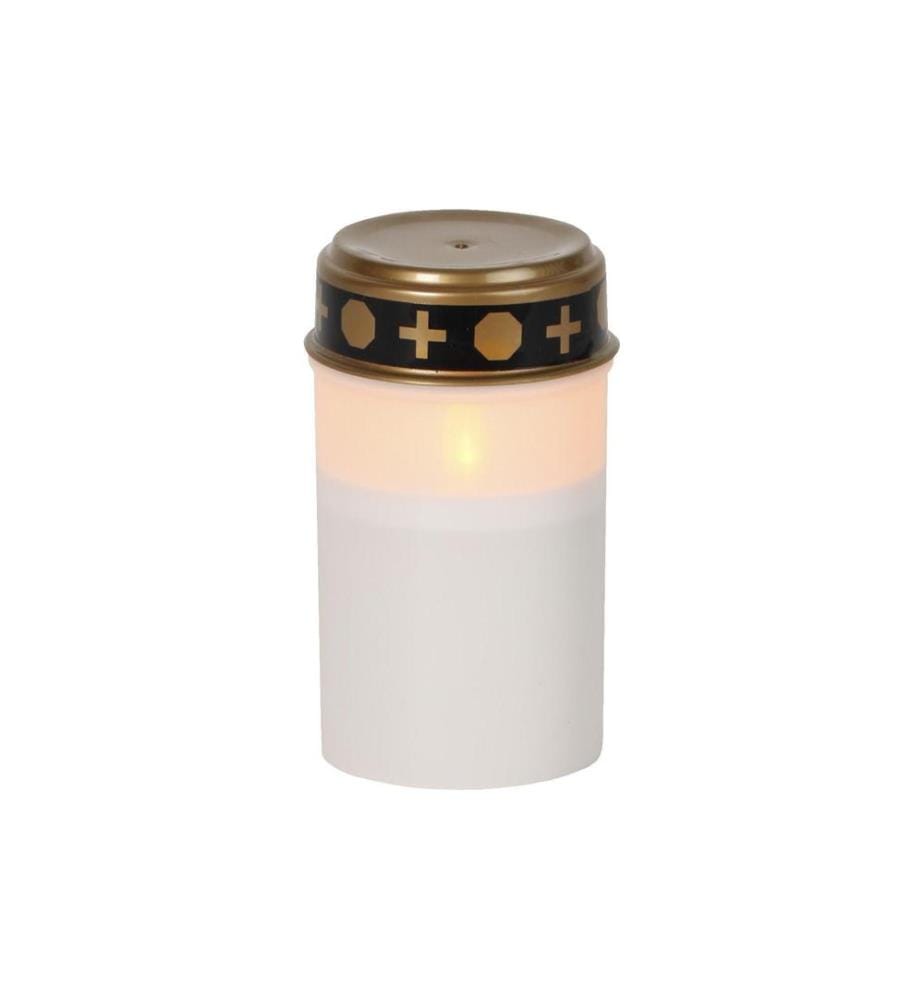 STAR TRADING - Bougie funéraire LED Serene Ø 7 x 12 cm, Blanc