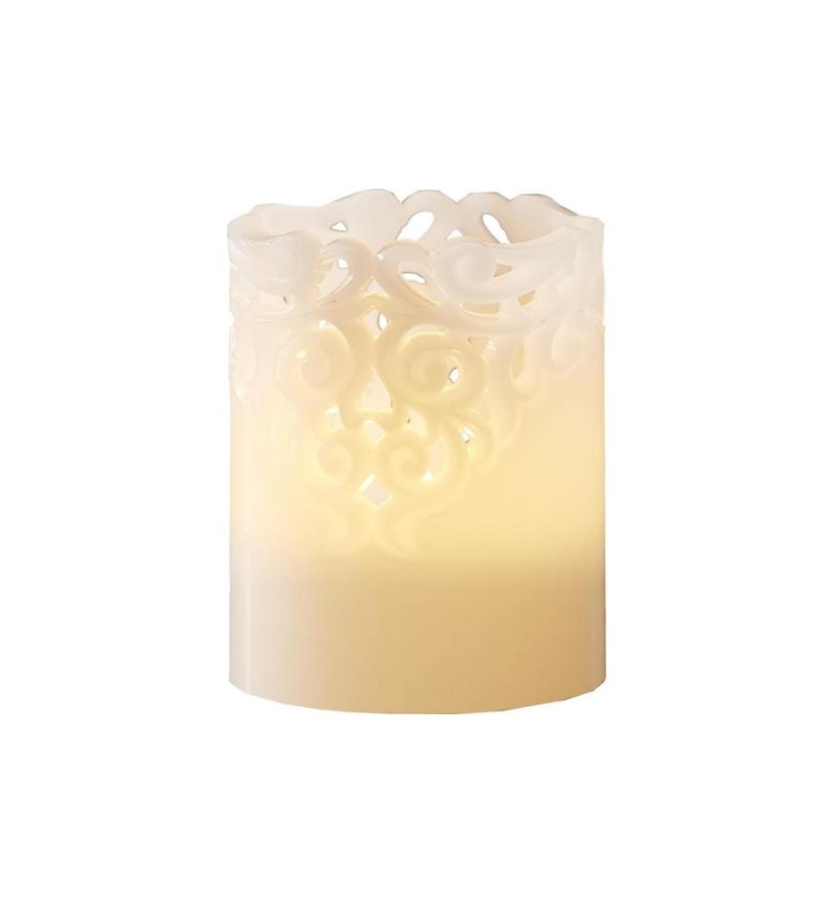 STAR TRADING - Bougie LED Pillar Clary Ø 8 x 10 cm, Blanc