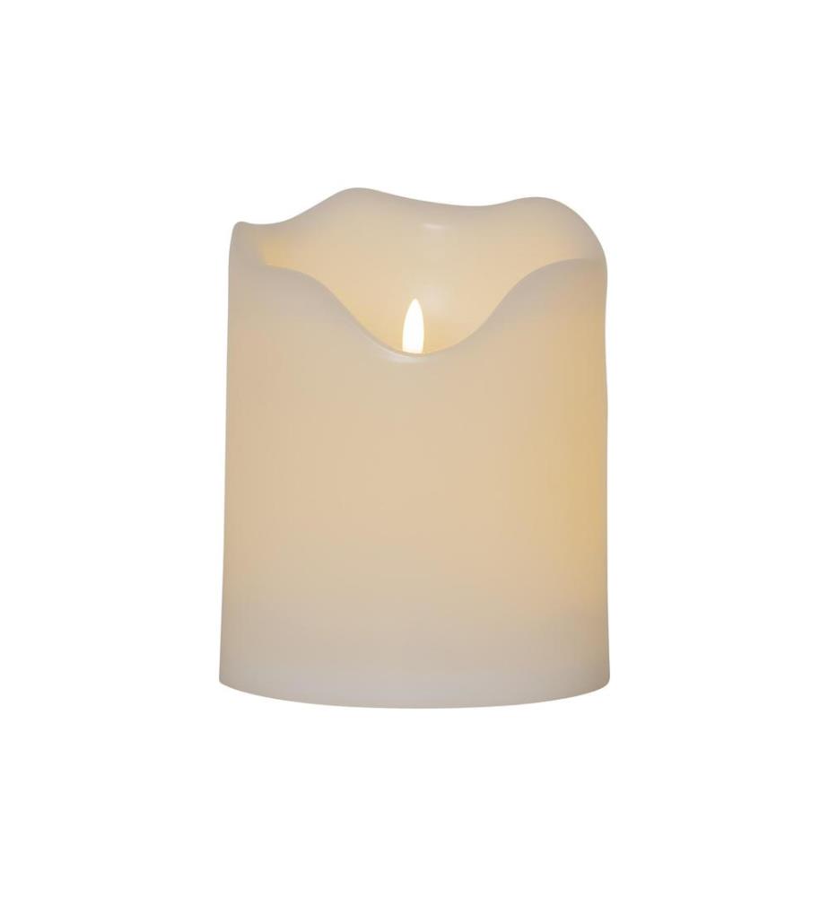STAR TRADING - Bougie LED Flamme Pilier Grand Ø 16 x 20 cm, Blanc