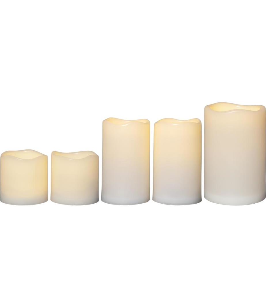 STAR TRADING - Set de bougies LED Pillar Paul, Ø 7.5/10 x 7.5/12/15 cm, Beige
