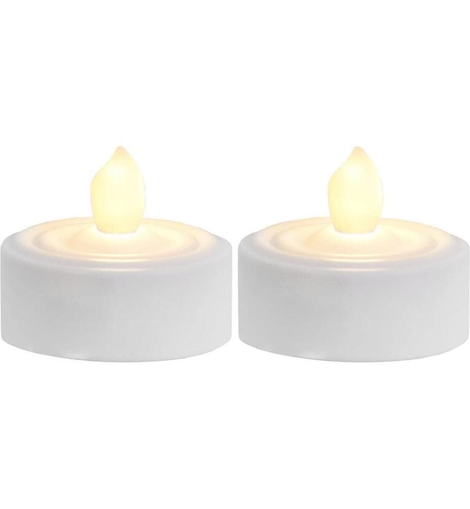 STAR TRADING - Set de bougies à chauffe-plat LED Paulo Ø 3.6 x 2.9 cm, Blanc, 2 pces