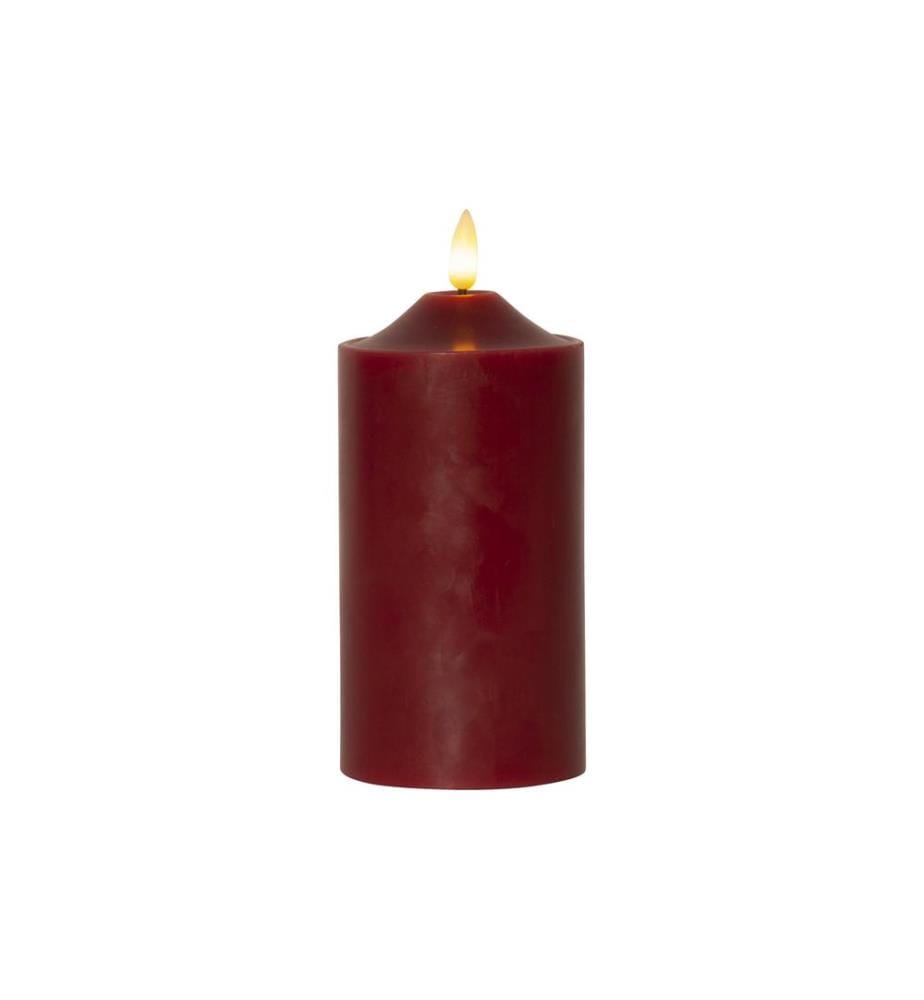 STAR TRADING - Bougie LED Flamme Pillar, 17 cm, rouge