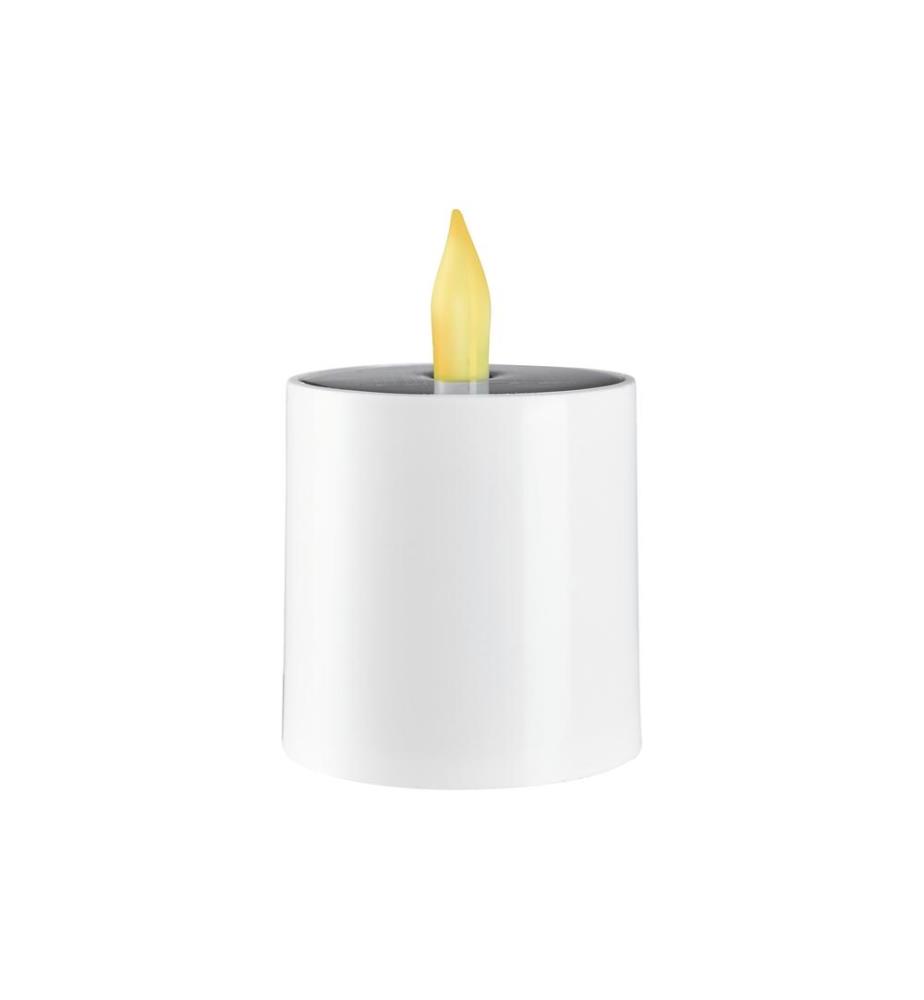 STAR TRADING - Bougie LED Solar Saul, Ø 7.3 x 11 cm, blanc