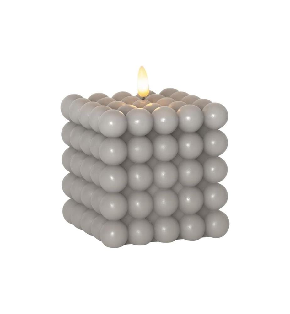 STAR TRADING - Bougie LED Pillar Flamme Dot, 10 x 12.5 cm, marron