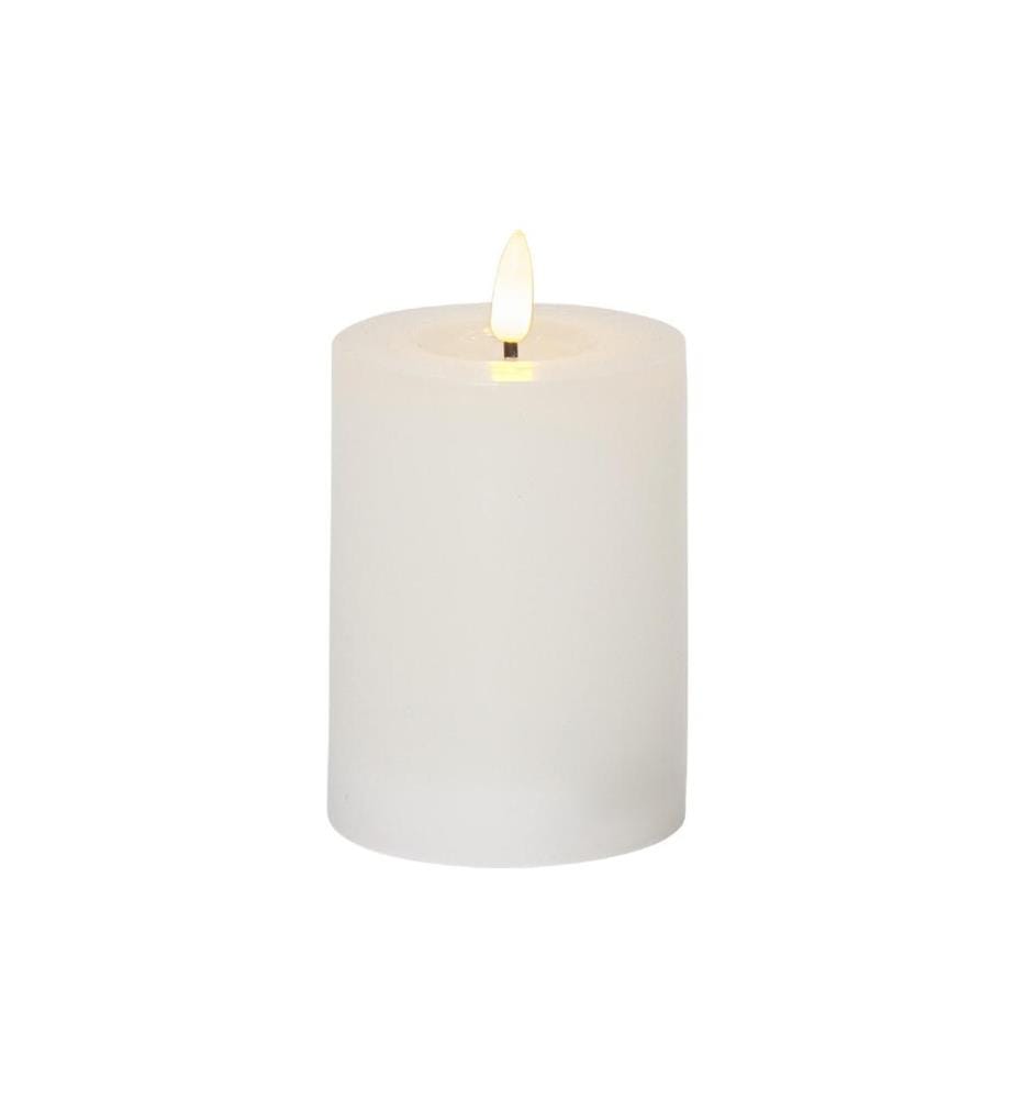 STAR TRADING - Bougie LED Flamme Flow, Ø 7.5 x 12.5 cm, Blanc