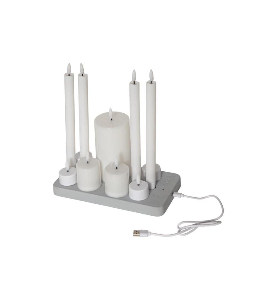 STAR TRADING - Set de bougies LED Mélange de flammes, Blanc
