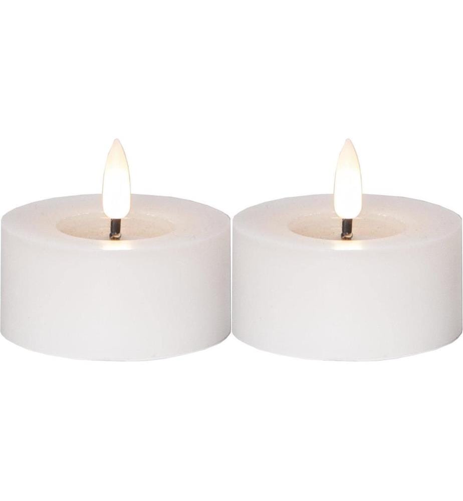 STAR TRADING - Set de bougies à chauffe-plat LED Flamme Flow 2 Pack, Blanc