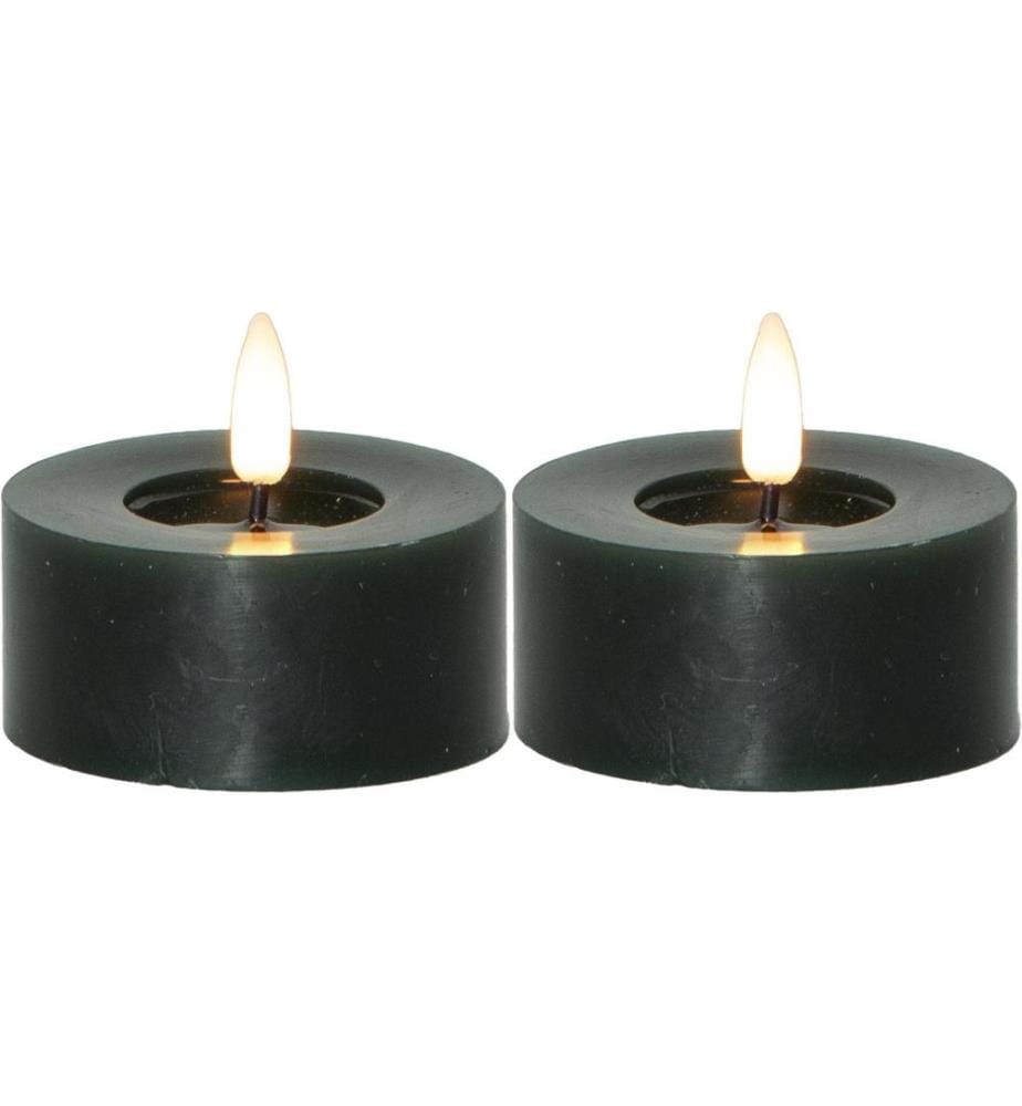 STAR TRADING - Set de bougies à chauffe-plat LED Flamme Flow 2 Pack, Vert