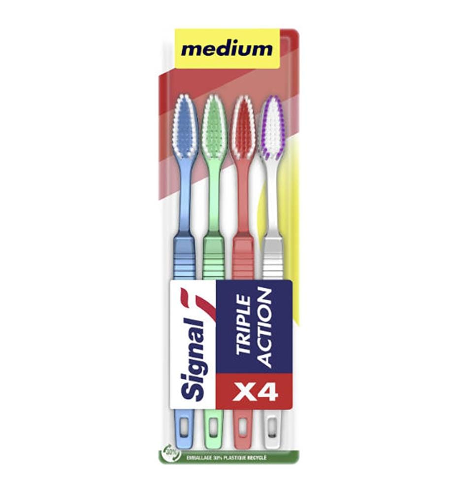 Lot de 12 Brosse à dents Triple Action Medium